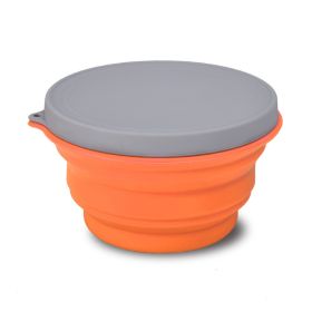 Portable And Easy To Clean Microwaveable Lunch Box Food Silicone Foldable Bowl (Option: Orange 500ml)