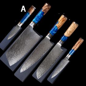Damascus Restaurant Commercial Professional Kitchen Knife Set (Option: 5pcs A)