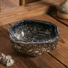 Ceramic Western Food Binaural Slow Cooker Baking Bowl (Option: 14cm Sand Gray Blue Stone)