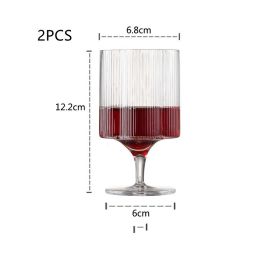 European Style Dense Ribbed Glass Vertical Cup (Option: Goblets-2PCS)