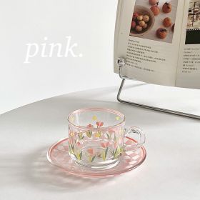 French Afternoon Tea Coffee Cup And Saucer Set (Color: Pink)