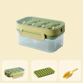 Silicone Ice Lattice Mold With Cover Portable (Option: Green-Double layer silicone)