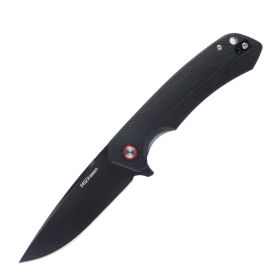 Folding Outdoor Wilderness Tool G10 Handle Bearing Folding Knife (Option: Black handle black blade)