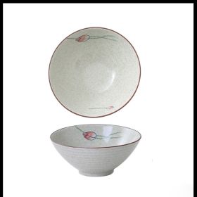 Household Ceramic Soup Large Bowl (Option: Yipin Lotus)