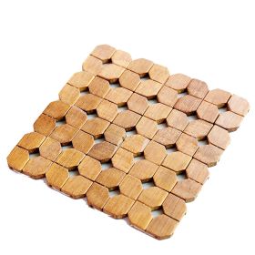 Household Anti Scalding And Thermal Insulation Wooden Meal Mats (Option: Copper cash)