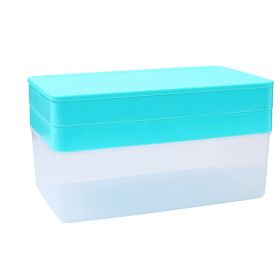 Summer New Silicone Ice Tray Food Grade Ice Cube Mold Large Capacity Ice Container Ice Box Refrigerator Artifact (Option: Light Blue Double Layer)