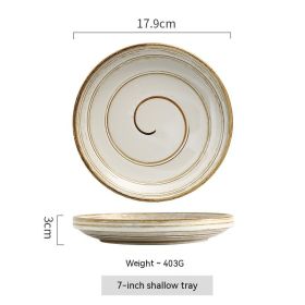 Painted Quaint Canteen Ceramic Rice Bowl (Option: Shallow Plate Straight Plate)