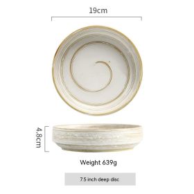 Painted Quaint Canteen Ceramic Rice Bowl (Option: Deep Plates Rice Cups)