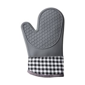 1pcs Silicone Oven Mitts;  Heat Insulation Pad;  Microwave Oven Gloves (Color: Grey)