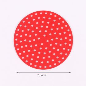 1pc 7.5in/8in/9in Air Fryer Liner Silicone Air Fryer Mat (Color: Red, Style: Round 8in)