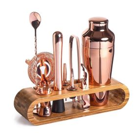 Bar Tools Cocktail Making 10-in-1 Cocktail Shaker Set Kit (Color: Rose Gold, Material: Stainless Steel)