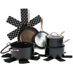 Thyme & Table Nonstick 12-Piece Cookware Set, Gold (Color: rosegold)