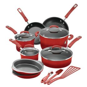 15-Piece Nonstick Pots and Pans Set/Cookware Set, Marine Blue (Color: Red)