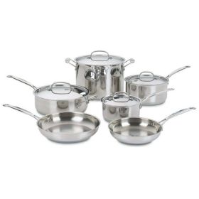 Chef's Classic Stainless Steel 11 Piece Cookware Set (77-11G) (pieces: 10)