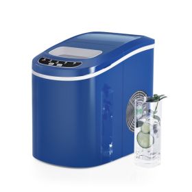 Mini Portable Electric Ice Maker Machine with Ice Scoop (Color: navy)