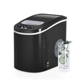 Mini Portable Electric Ice Maker Machine with Ice Scoop (Color: Black)