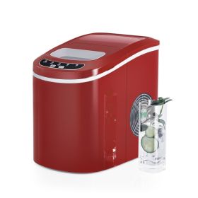Mini Portable Electric Ice Maker Machine with Ice Scoop (Color: Red)