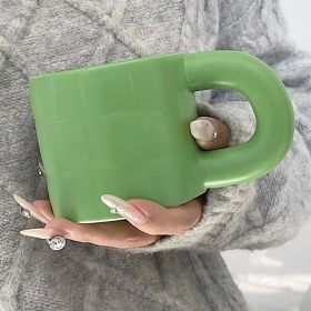 Light Luxury Wind Plating Ceramic Mug (Color: Green)