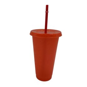 Multi Specification Plastic Straw Design Comfortable Cup (Option: Red glitter-710ml)