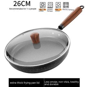 Medical Stone Frying Pan Non-stick Multi-functional Pan Light Oil Smoke Griddle (Option: 26cm With Cover)