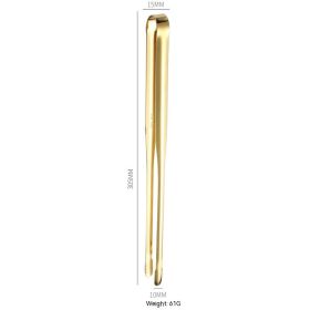 304 Stainless Steel Buffet Barbecue Steak Clip (Option: 305mm Gold)