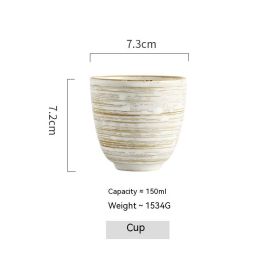 Painted Quaint Canteen Ceramic Rice Bowl (Option: Teacup)