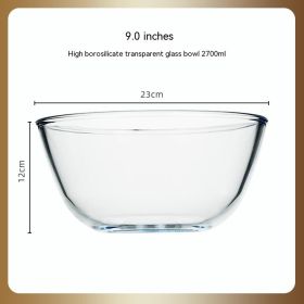 Japanese-style Transparent Glass Salad Bowl Large Instant Noodle Bowl Creative Bowl Microwave Oven Household And Noodle Bowl (Option: 2700ml)