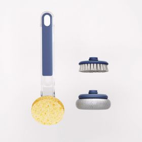Kitchen Stove Oil And Dirt Removal Cleaning Brush (Color: Blue)
