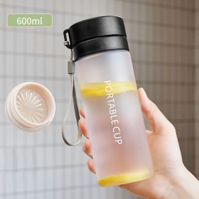 Temperature Resistance Simple Anti Fall With Scale Transparent Plastic Cup (Option: Matte Black)