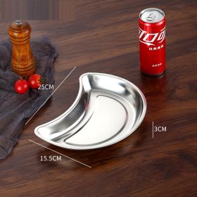 Thickened Stainless Steel Korean Moon Platter Creative Combination (Color: Silver)