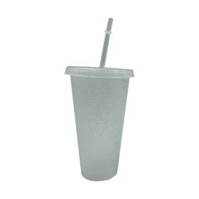 Multi Specification Plastic Straw Design Comfortable Cup (Option: Transparent glitter powder-710ml)